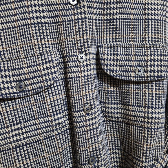 Lands' End houndstooth thick cotton elasten button down shirt dress size small - Picture 6 of 8